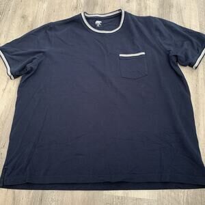 Lands End T-Shirt Mens Size XXL Blue Ringer Short Sleeve Crewneck Mesh